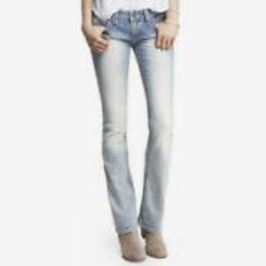 Express ReRock Low Rise Barely Boot Jeans
